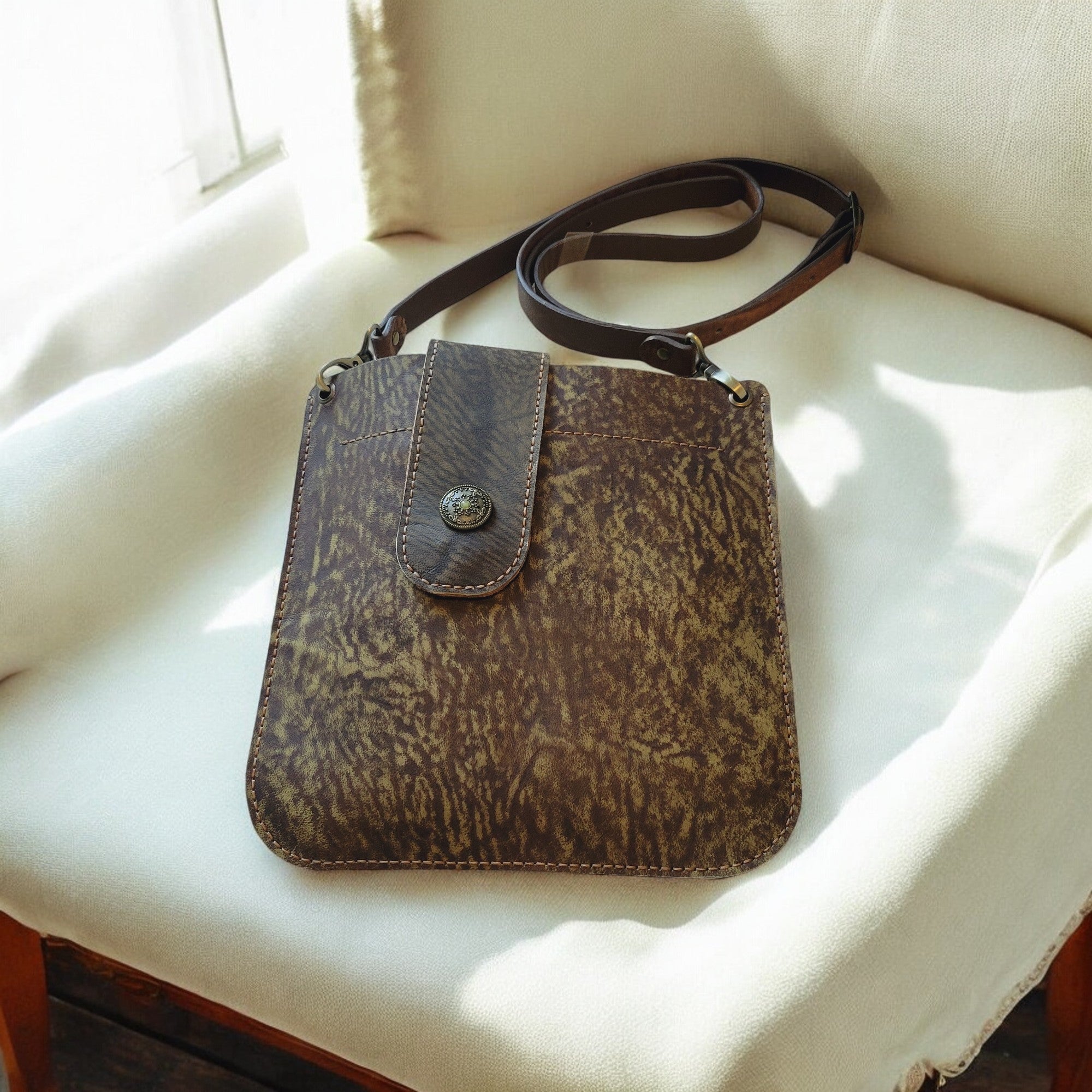 Sac en cuir beige, collection Timber C3