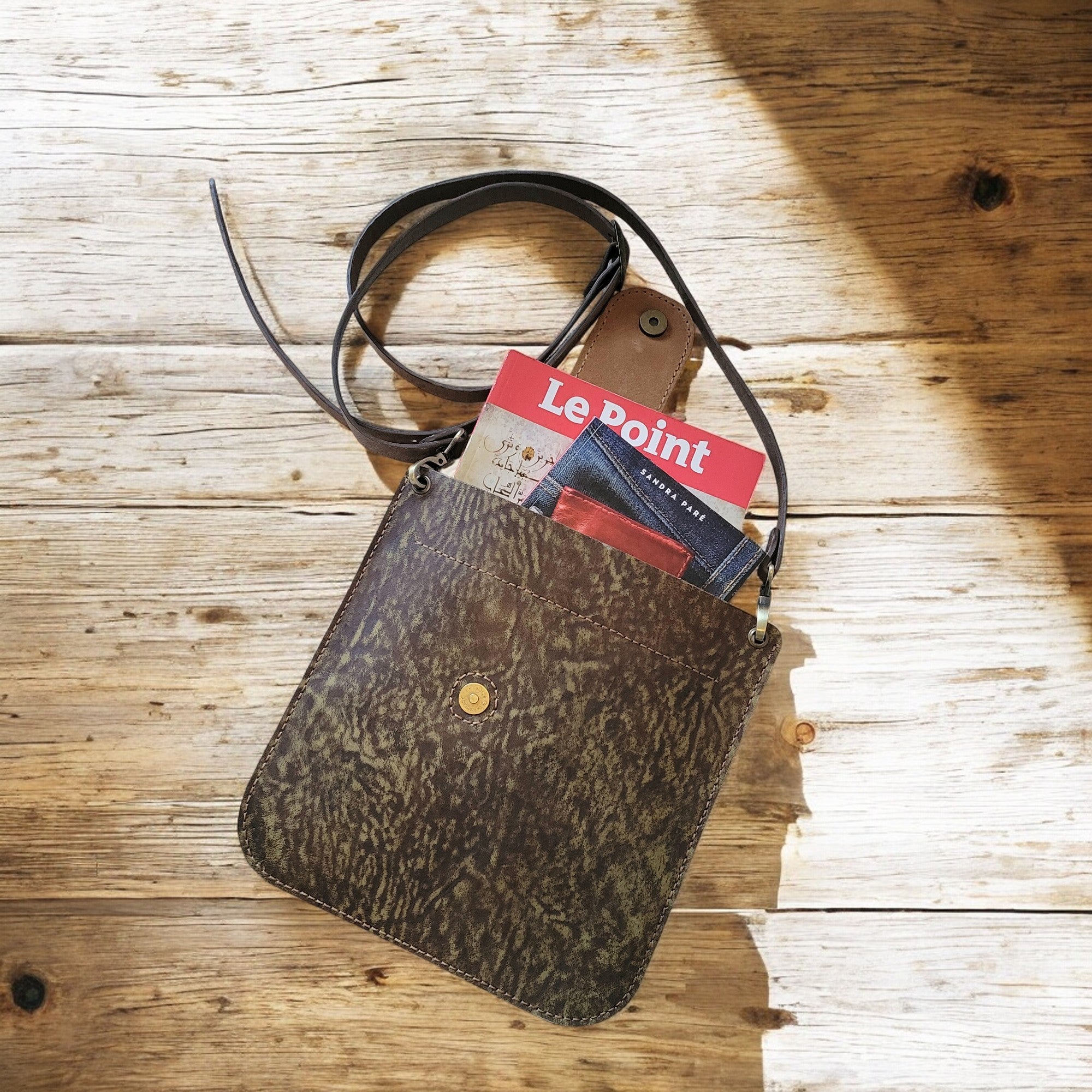 Sac en cuir beige, collection Timber C3