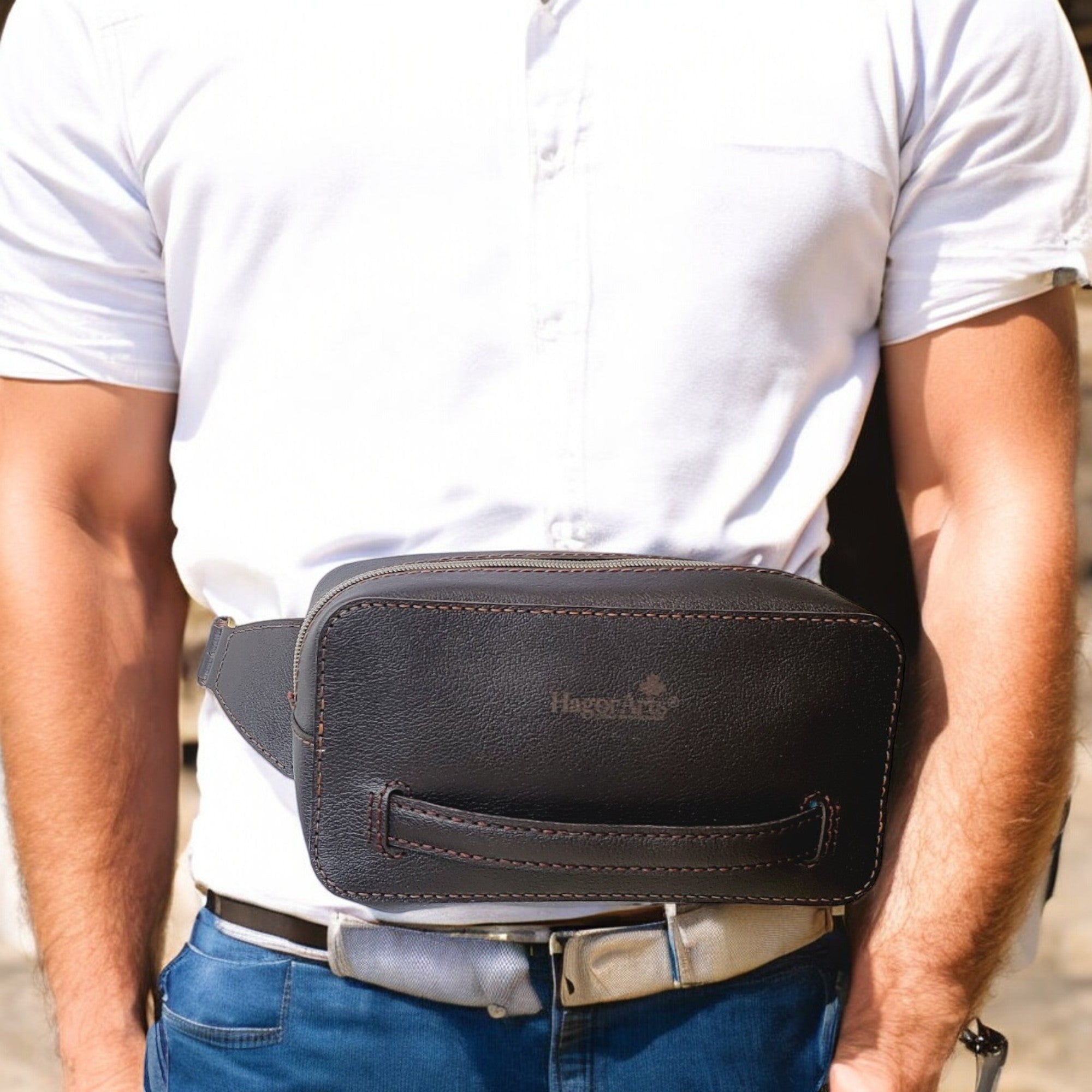 Leather Belt Bag, Scarlet C2