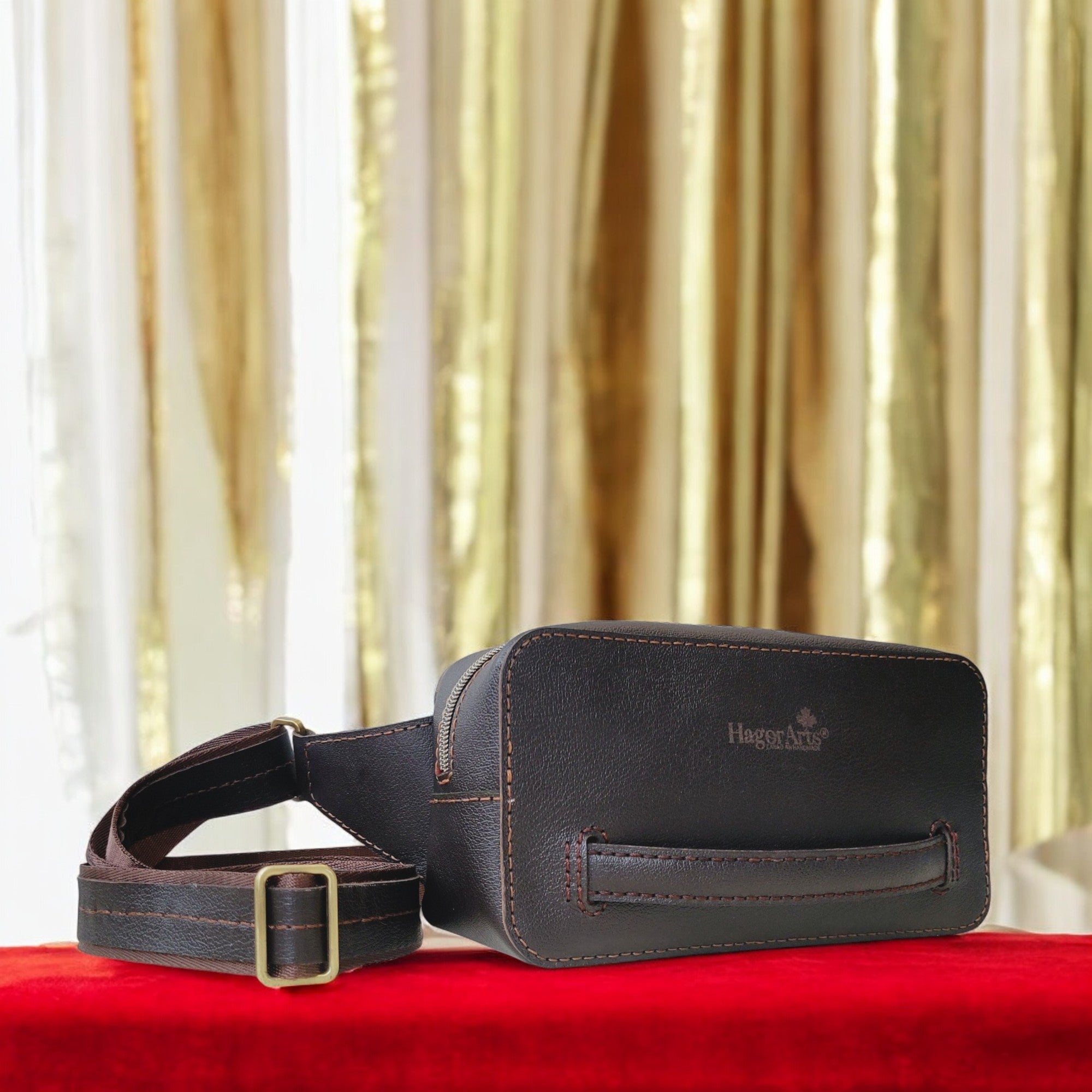 Leather Belt Bag, Scarlet C2