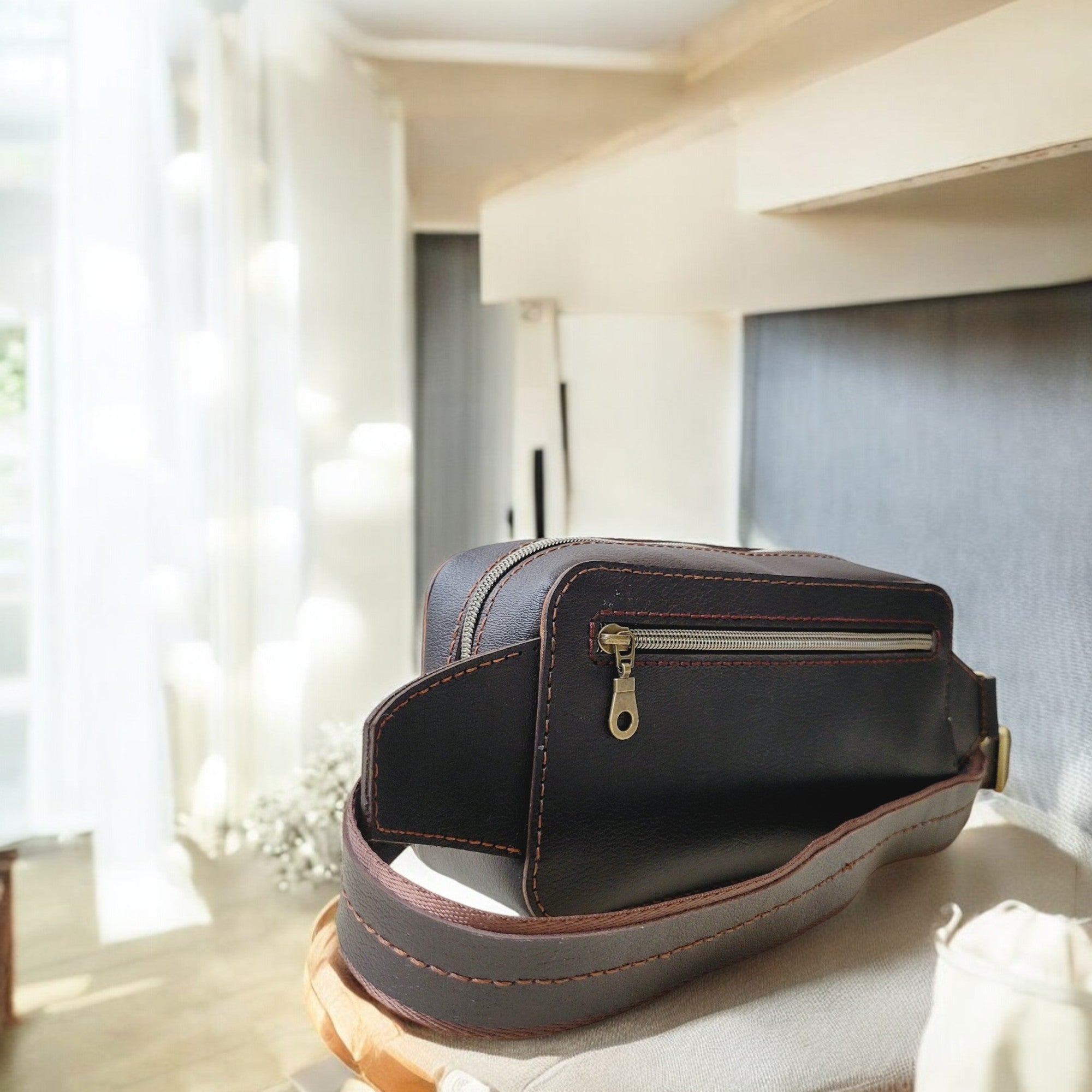 Leather Belt Bag, Scarlet C2