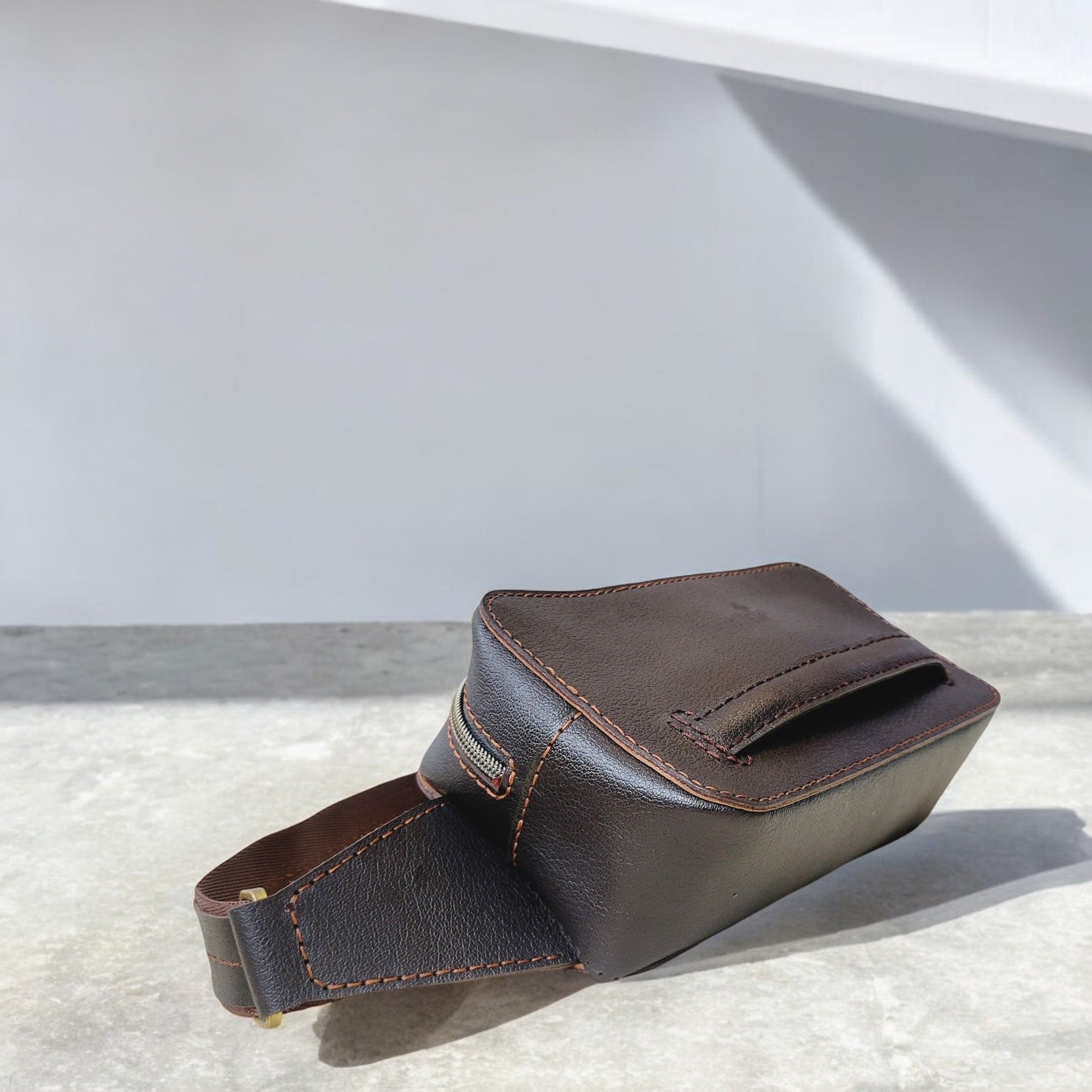 Leather Belt Bag, Scarlet C2