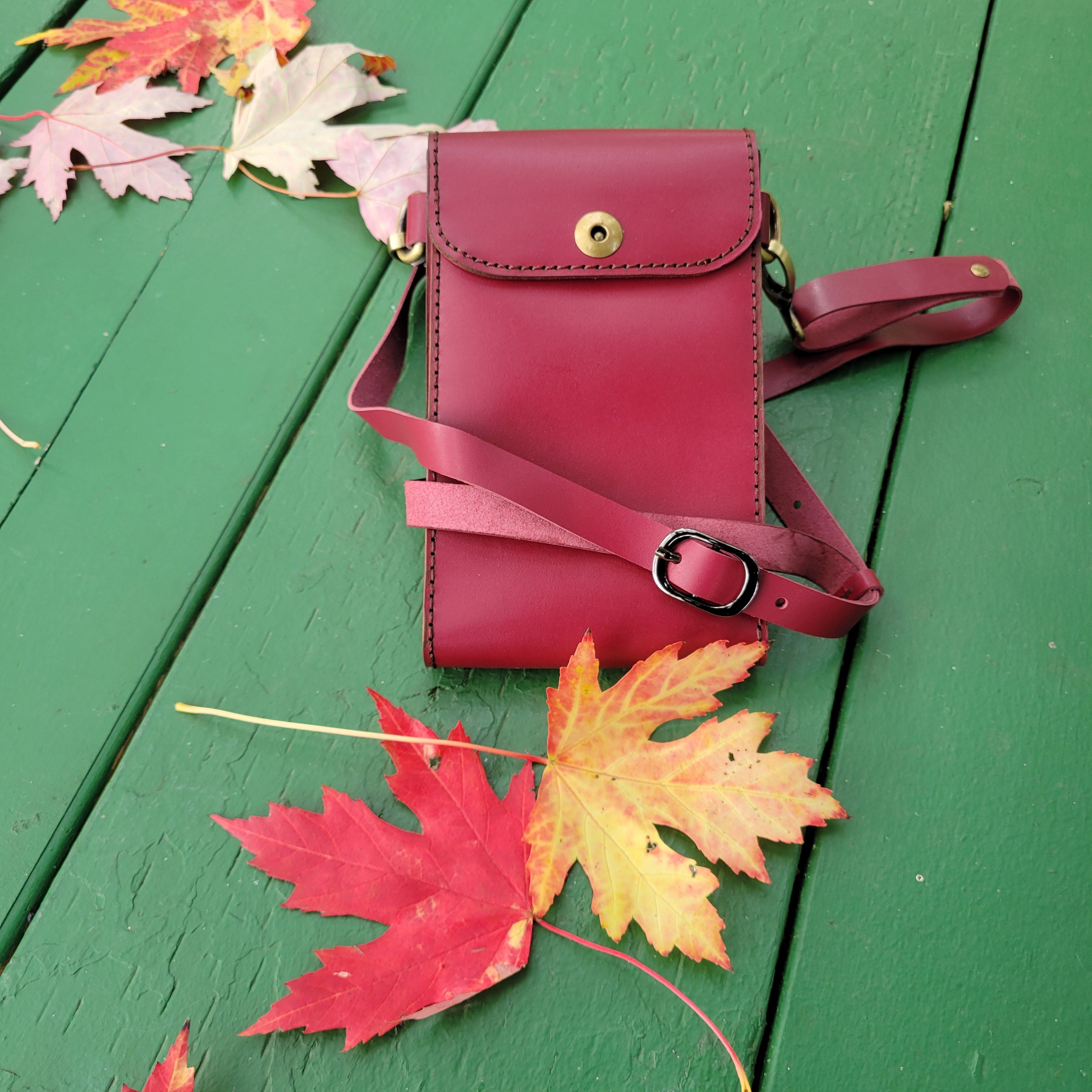 Leather Crossbody Bag | Claret | C1