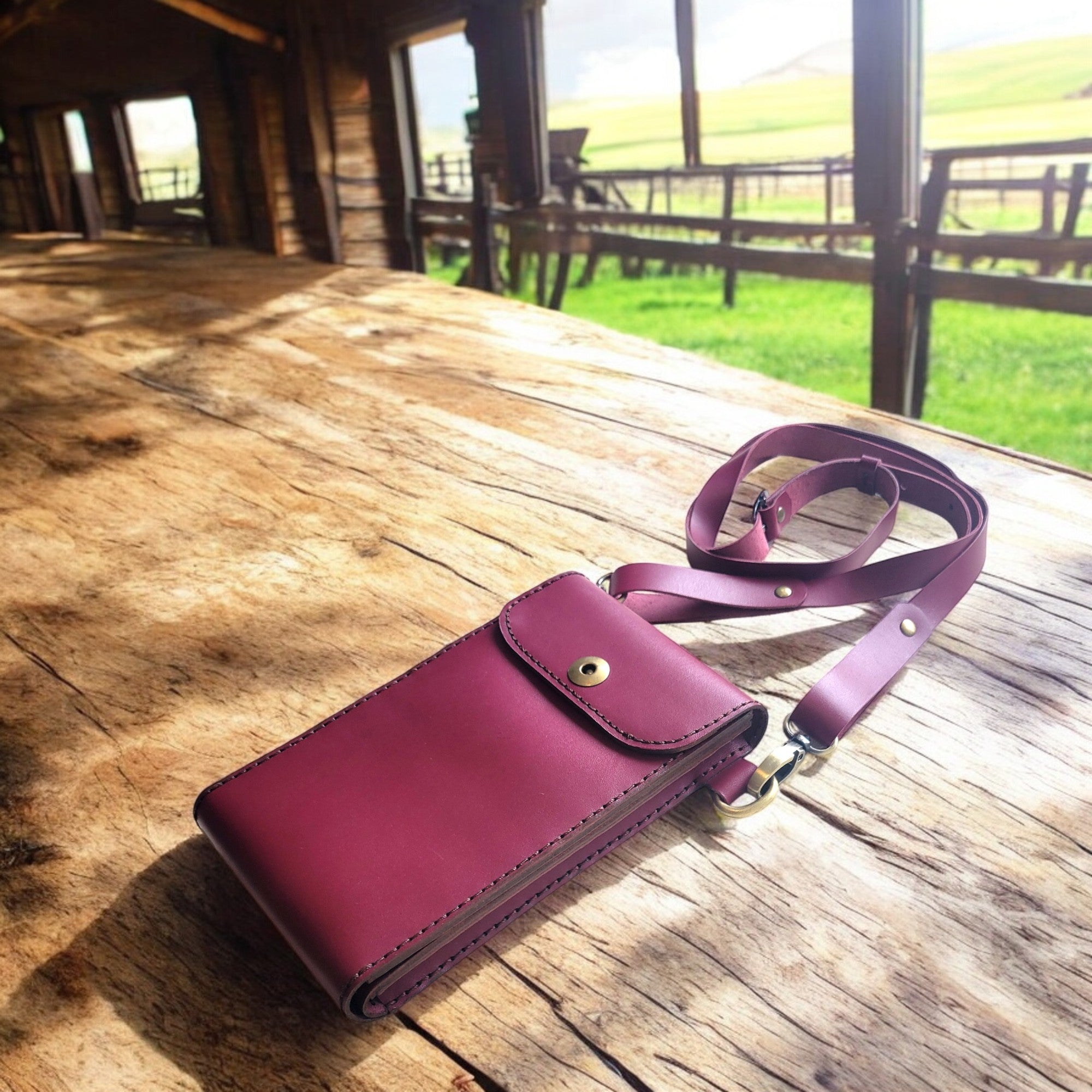 Leather Crossbody Bag | Claret | C1
