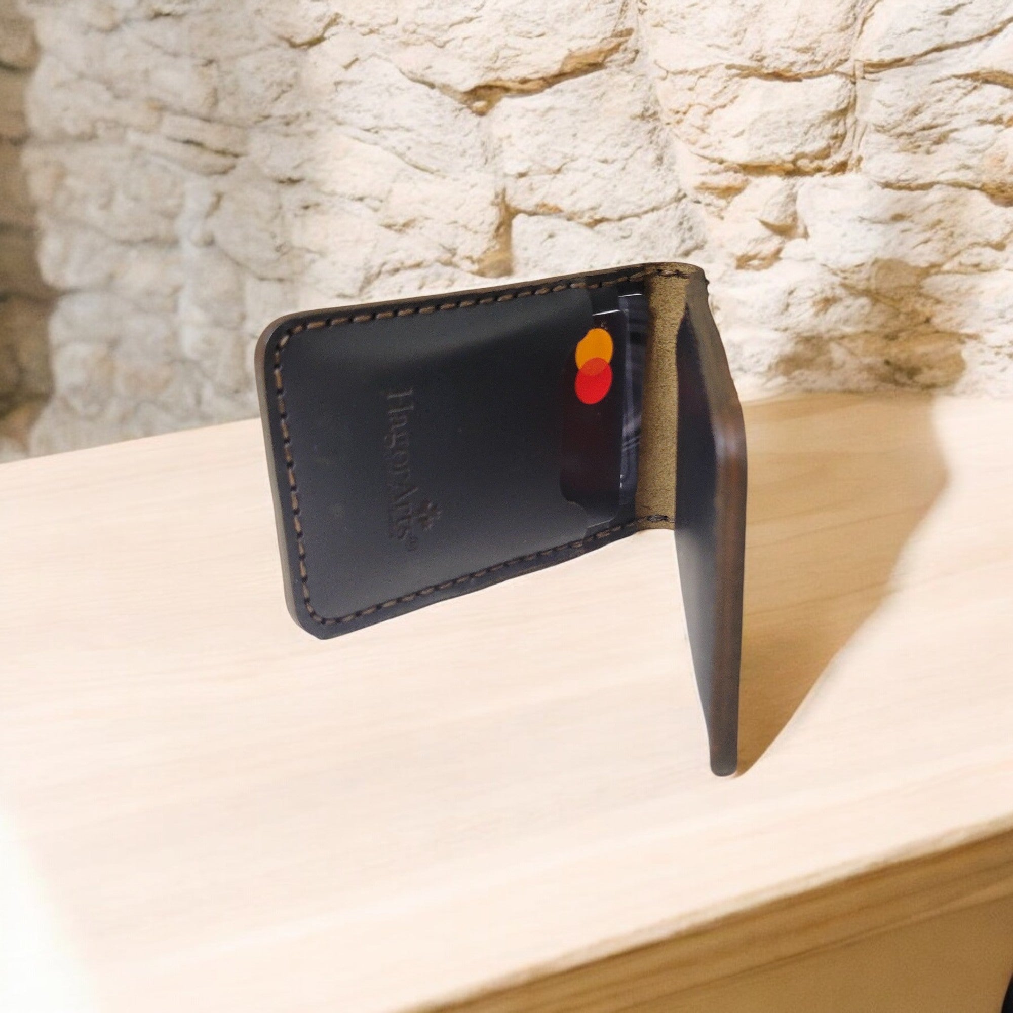 Premium hand-stitched leather cardholder, ultra-slim and compact design, ideal for everyday essentials and pocket carry.