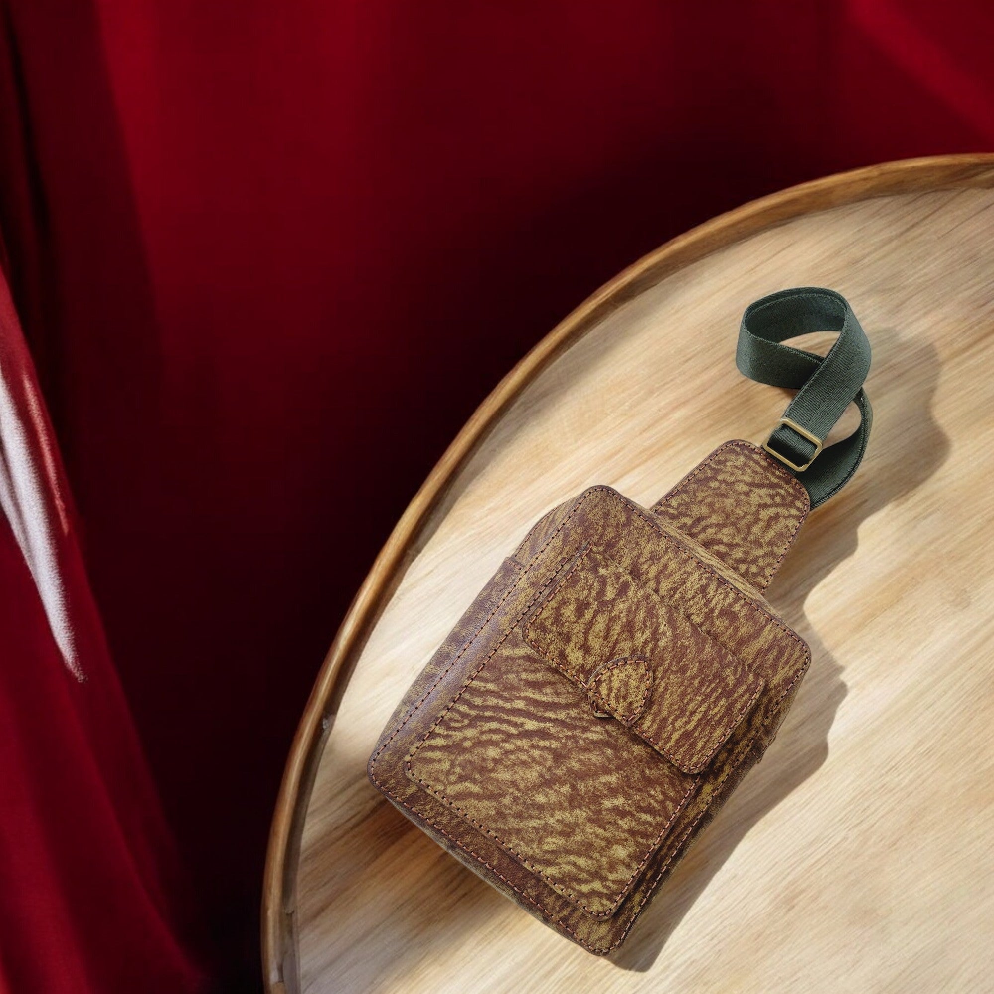 Camel Leather Sling Bag | Odyssey | C2