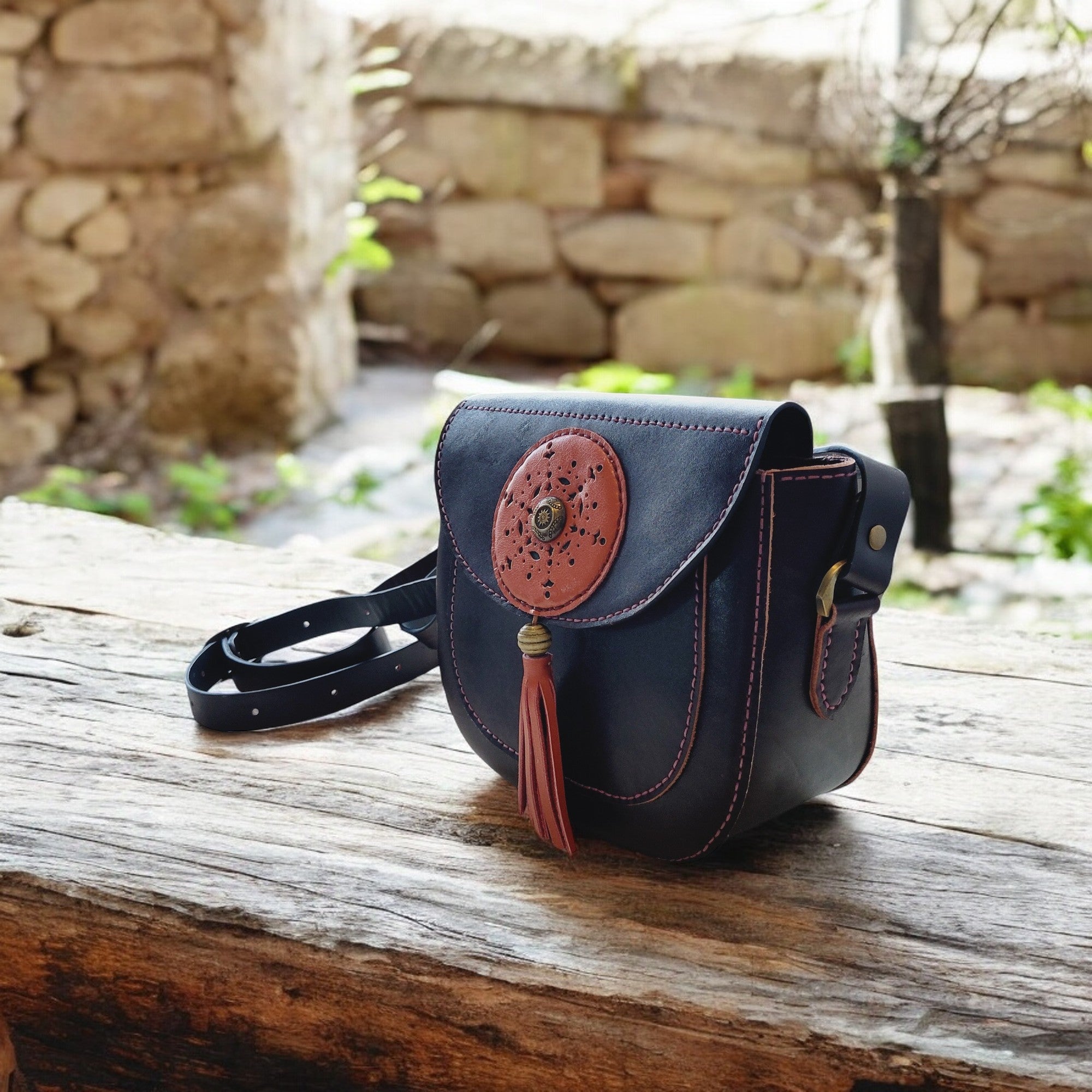 Full-grain, hand-selected leather; smooth surface that develops a refined patina.